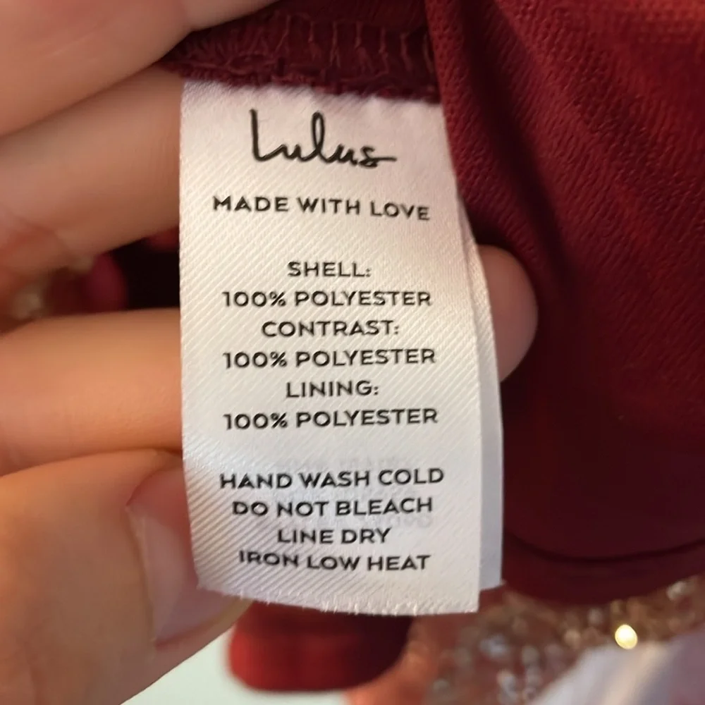 NWT Lulu's Burgundy Glitter Mini Dress - Picture 5 of 8
